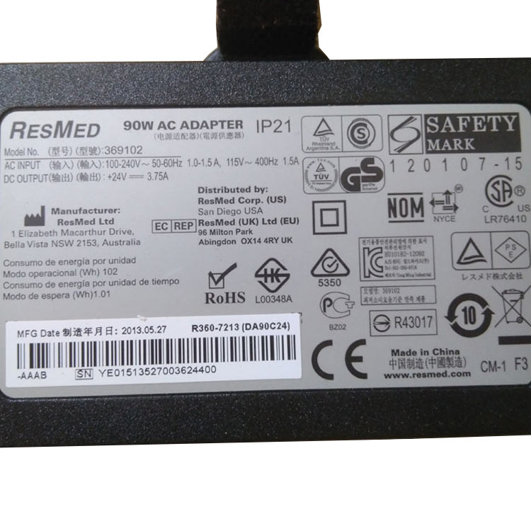 369102,DA-90A24,R360-760,IP21ACアダプター